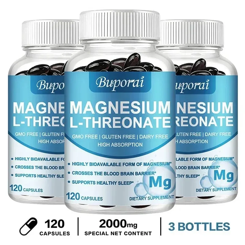 Magnesium L Threonate - Focus and Memory Enhancer Supports Nerve Function Muscle Strength Bone and Joint Health