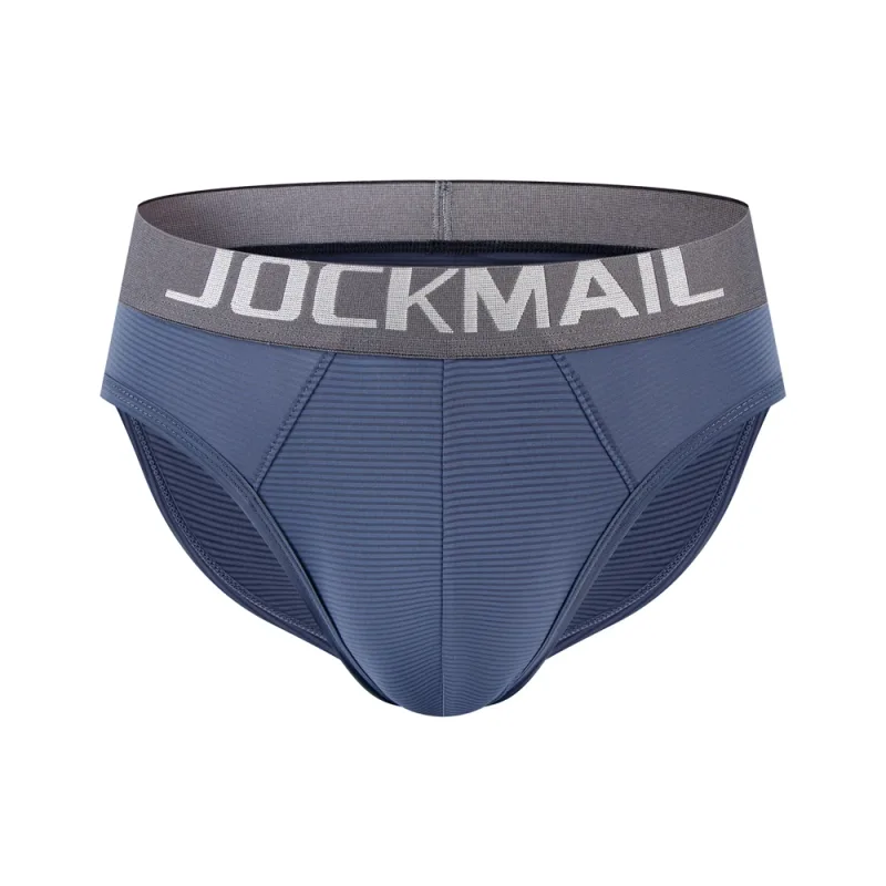 Men Underwear Brief Sexy Low-rise Striped Bikini Athletic Supporters Underpants Sleepwear Nylon Quick Dry Breathable