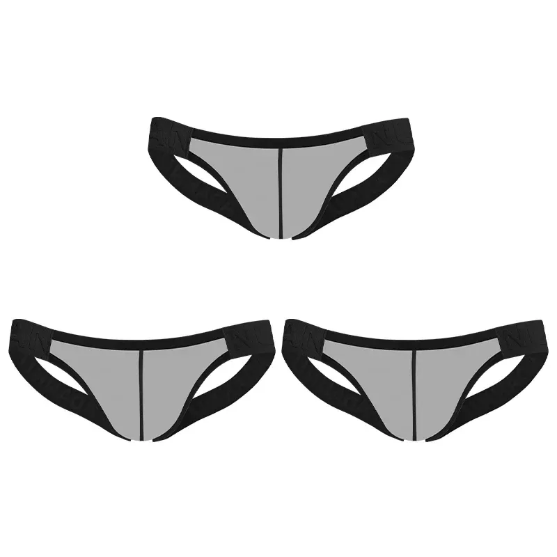 Trendy Men's Thong Comfortable Passionate Fitness Underwear Show Buttocks Personality Transparent Men Summer Triangle Brief