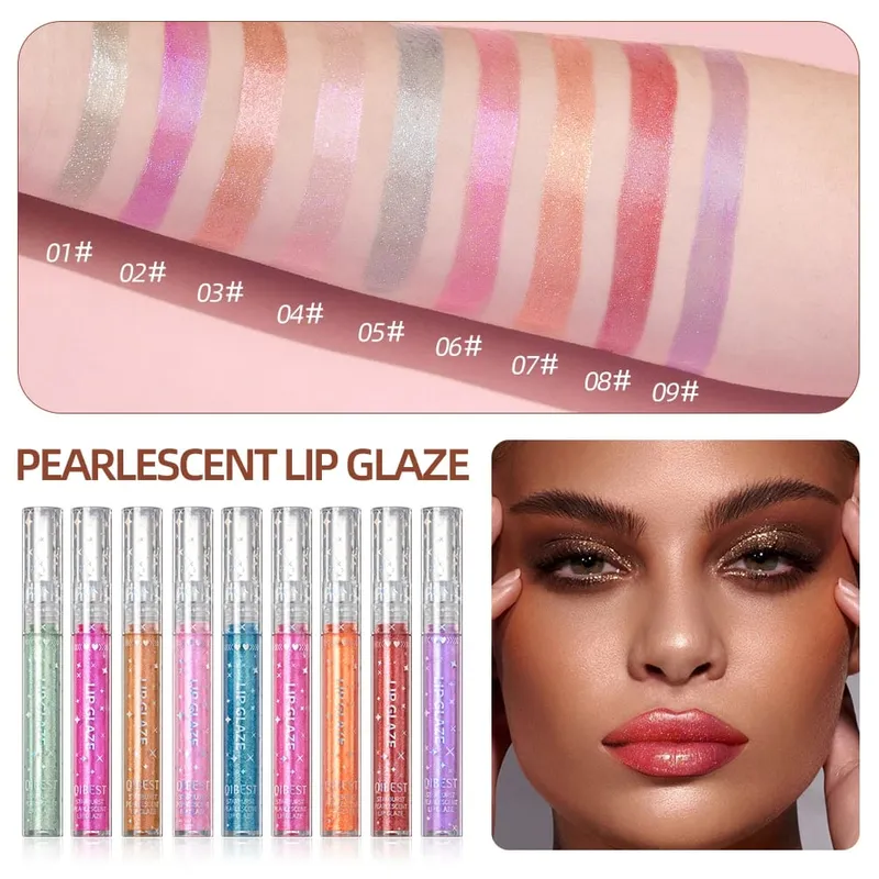 Σετ 9 χρωμάτων Lip Gloss Liquid Lipstick μακράς διαρκείας Glitter Ενυδατικό φωτεινό Lipgloss Μακιγιάζ Shiny Lip Glaze Kit