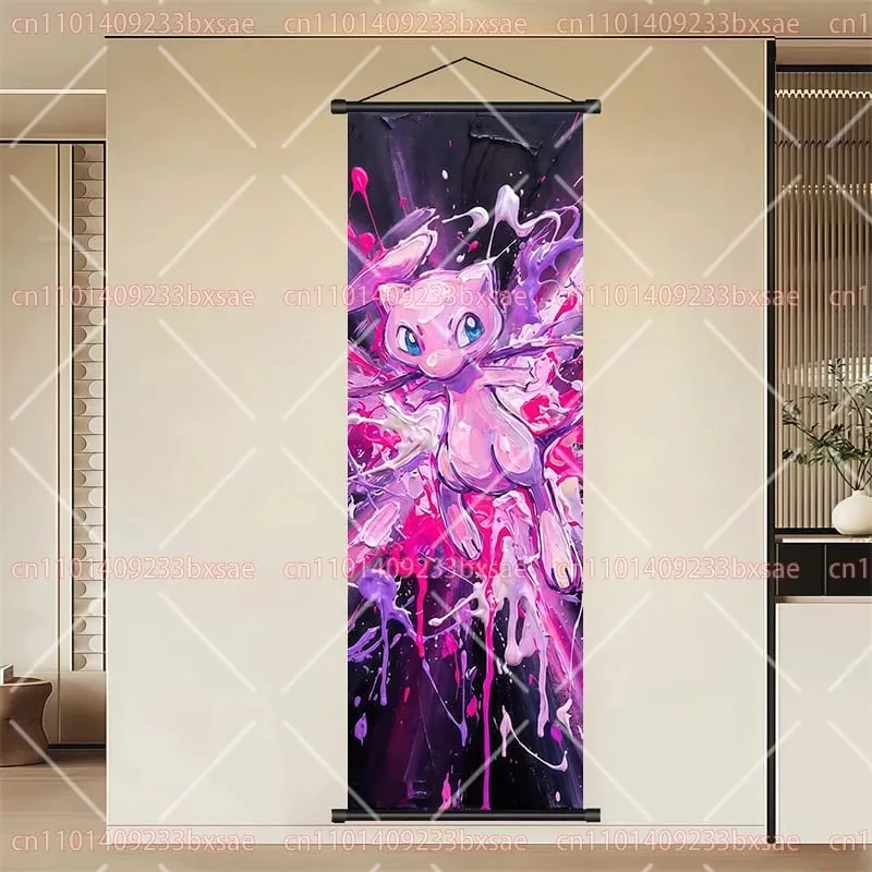 Pokémon Anime HD Scroll Painting Eevee Pikachu Suicune Charizard Mewtwo Διακόσμηση τοίχου με φόντο αφίσα Παιδικό δώρο