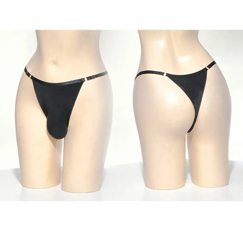 Men Seamless Ultra-thin Oil Sheer See Through Stretch Pantyhose Panties Shorts Underwear Thong Low Waist Silk Men's G-string