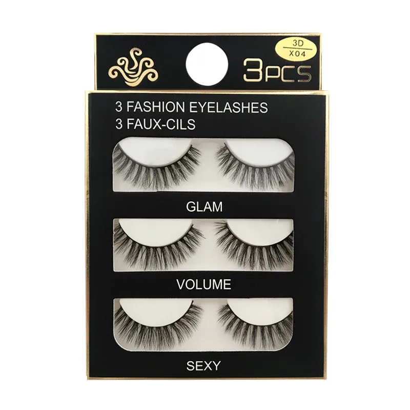 Faux Cils 3 Pairs Ψεύτικες Βλεφαρίδες Φυσικές μακριές 3D Βιζόν Βλεφαρίδες Απαλές Αφράτες Χειροποίητες Ψεύτικες Βλεφαρίδες Εργαλεία Μακιγιάζ Ματιών Maquiagem