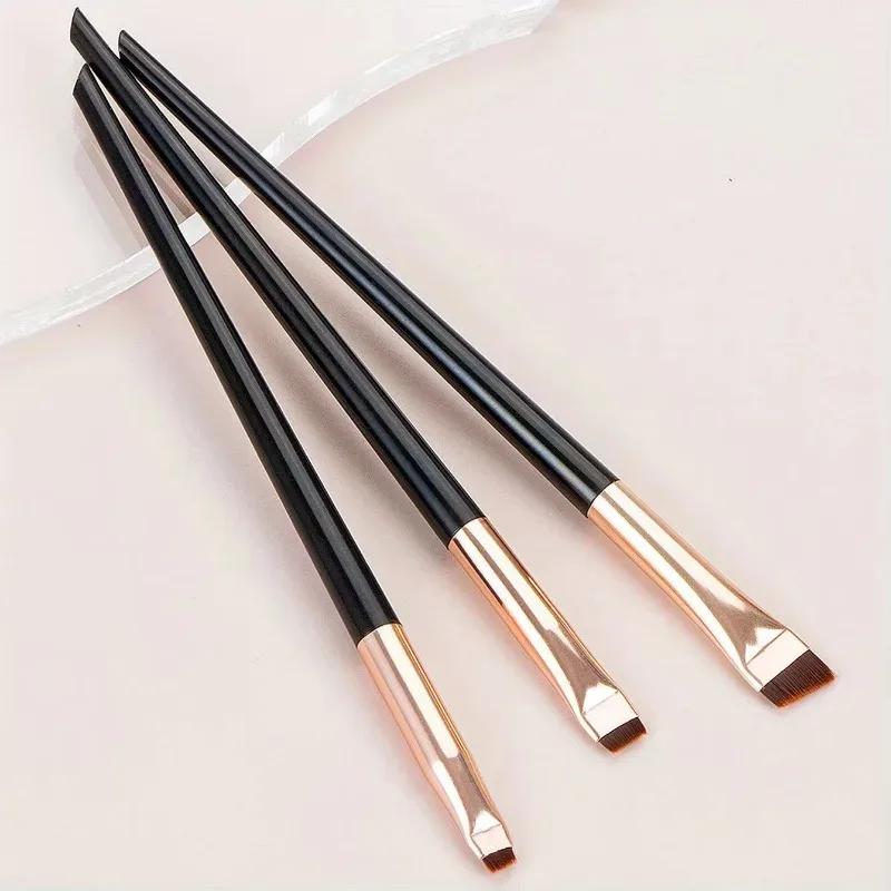 3 Buah/Set Kuas Eyeliner Pisau Kuas Alis Portabel Datar Halus Eye Liner Kontur Alis Kuas Makeup Alat Rias Grosir