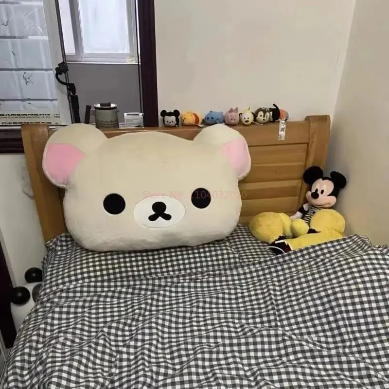 44 cm-es aranyos Rilakkuma plüss játék háttámla levehető huzat az ágy melletti nagy párnapaplan Mosható alvópárna ajándékok
