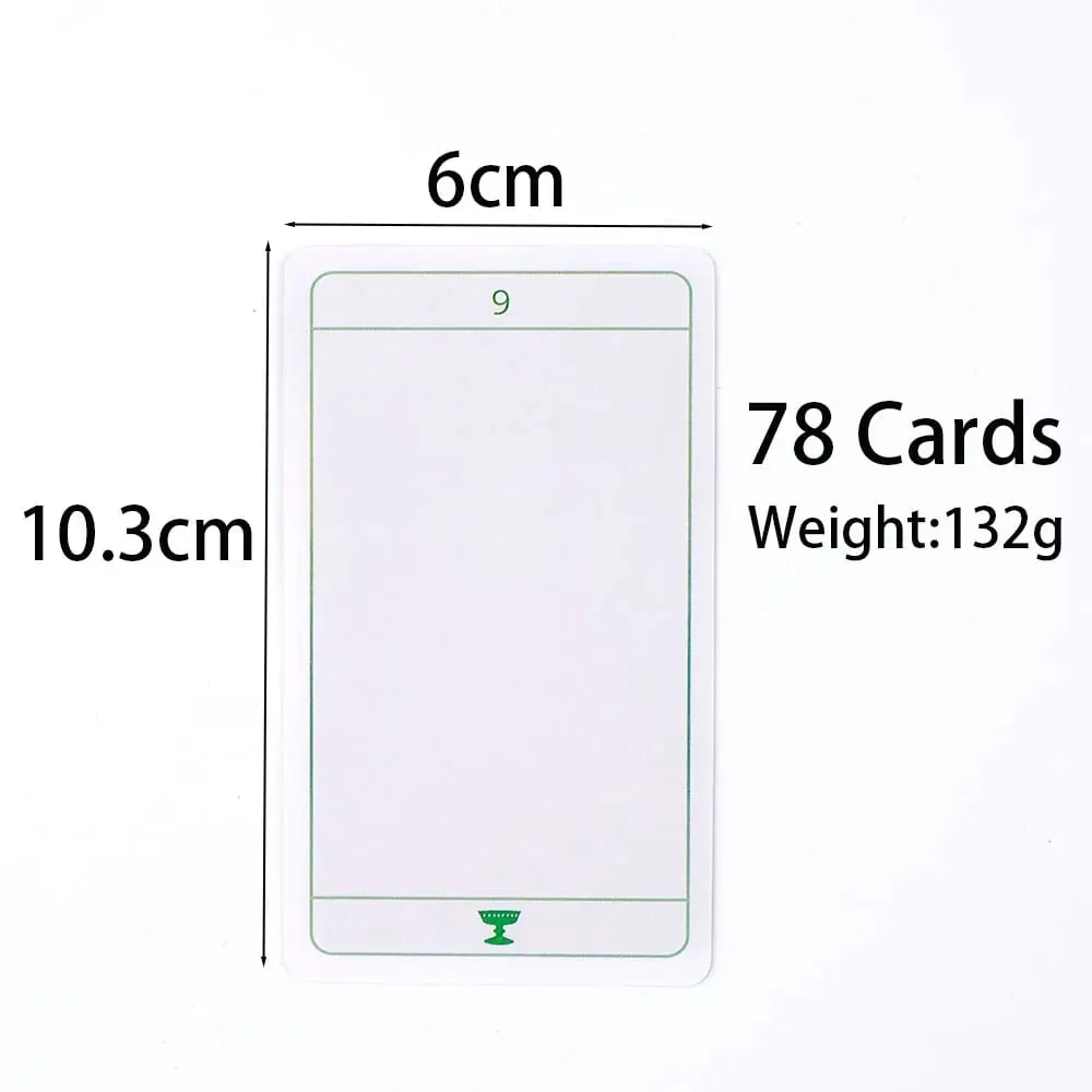Invisible Tarot 78 קלפים ריקים צור חפיסת טארוט משלך 10.3*6 ס"מ 10.3*6 ס"מ English Visions Divination Edition חפיסת לוח משחקי לוח
