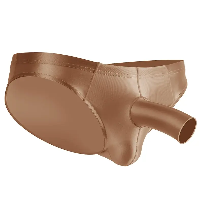 High Elastic Bikini Briefs gay Men's glossy underwear open Pouch Panties Men Smooth gay underwear