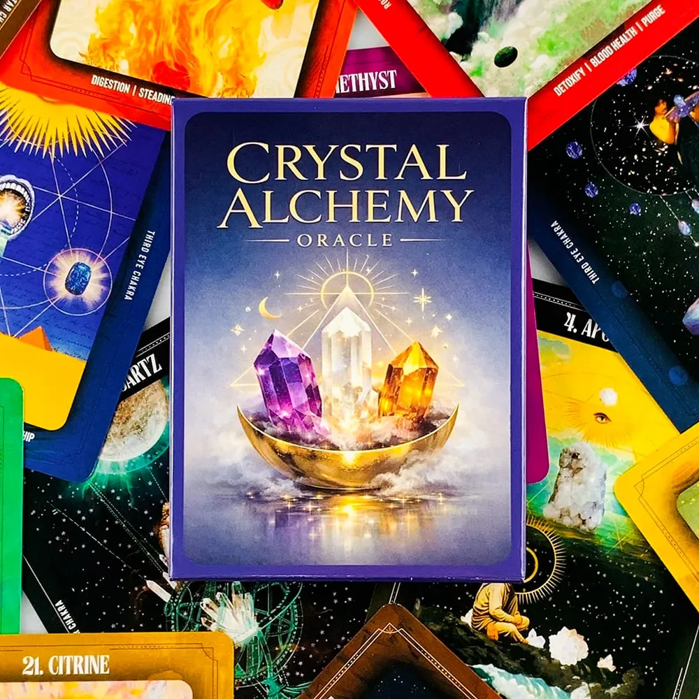 Bagong Crystal Alchemy Oracle Card 36 Deck 10.2*7.4cm English Version Fate Divination Board Game Meditation at Party Games