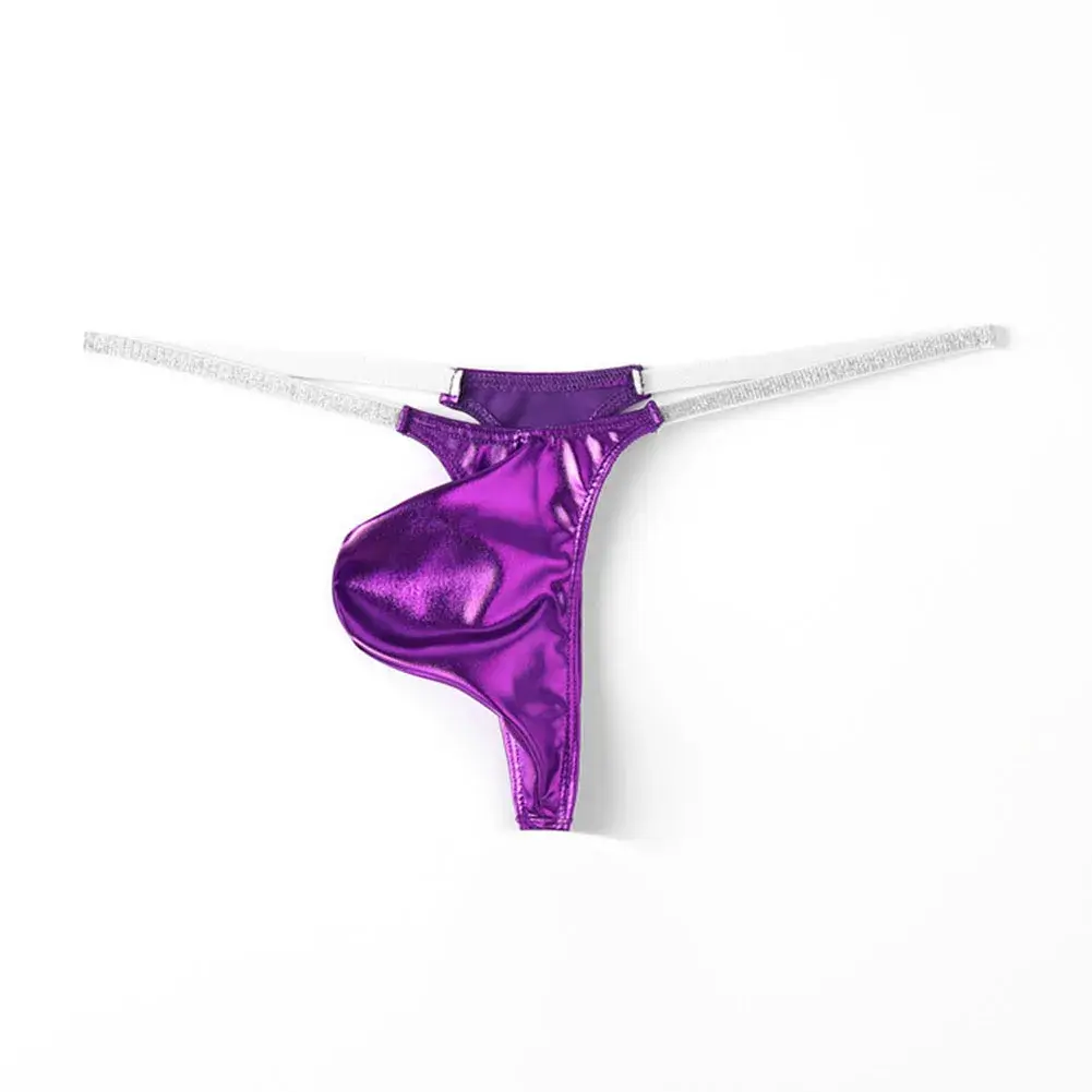 Average Size Mens Underwear Low Waist Shiny T-back Underwear Mini Underwear Mini G-Strings Shiny Fabric All Season Wear