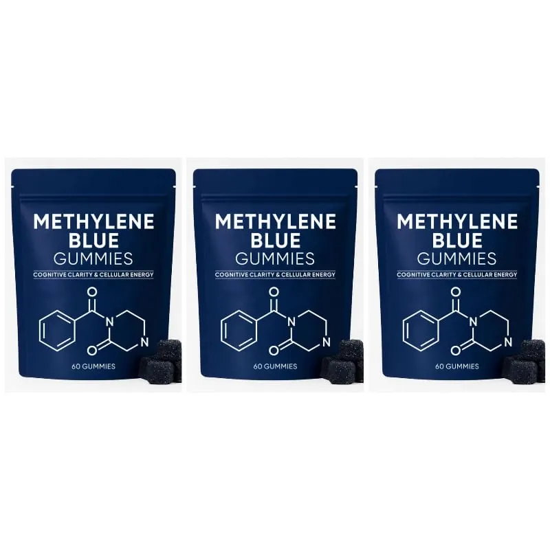 Methylene Blue Compound Gummies 5mg 30/60 Ct Blueberry Flavor para sa Sustained Energy Mental Clarity at Mood Cellular Support