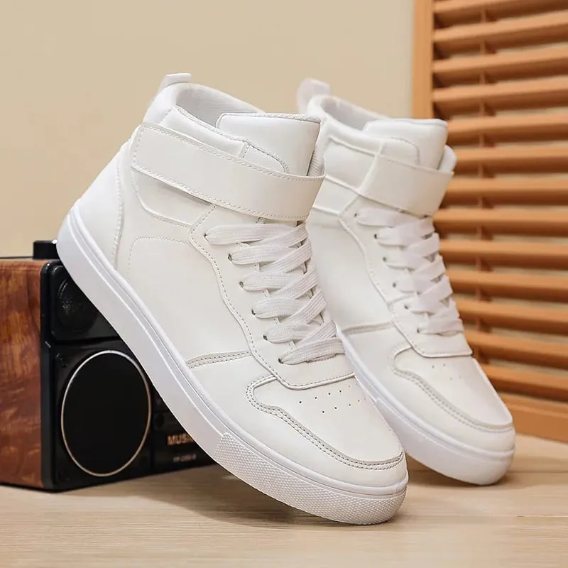 Λευκά Βουλκανιζέ Sneakers Ανδρικά Flat άνετα παπούτσια Lace up Zapatillas Hombre Φθινοπωρινή Άνοιξη Ψηλά Αθλητικά Παπούτσια Plus Size 39-48