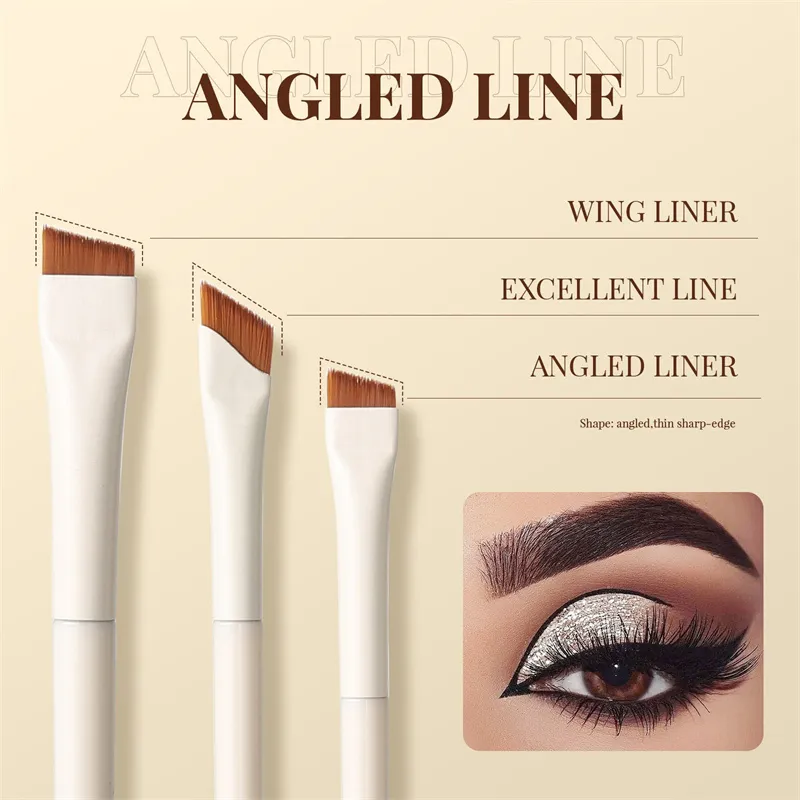 1/3/7/9 Buah Set Kuas Eyeliner Pisau Upgrade Putih Set Kuas Rias Mata Kuas Detail Tepat Alis Datar Sudut Halus Ultra Tipis