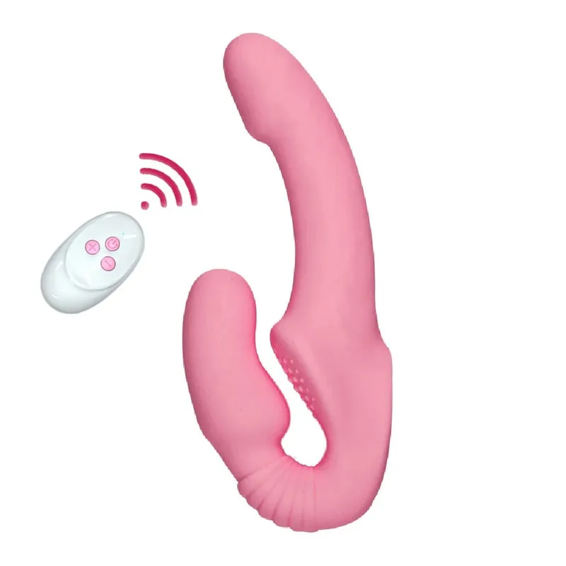 10 Speeds Strapless Strapon Dildo Vibrator Γυναικείο Διπλό Δονούμενο G Spot Παιχνίδια σεξ ενηλίκων για γυναίκες Μασάζ πρωκτού προστάτη για ζευγάρια — image 9