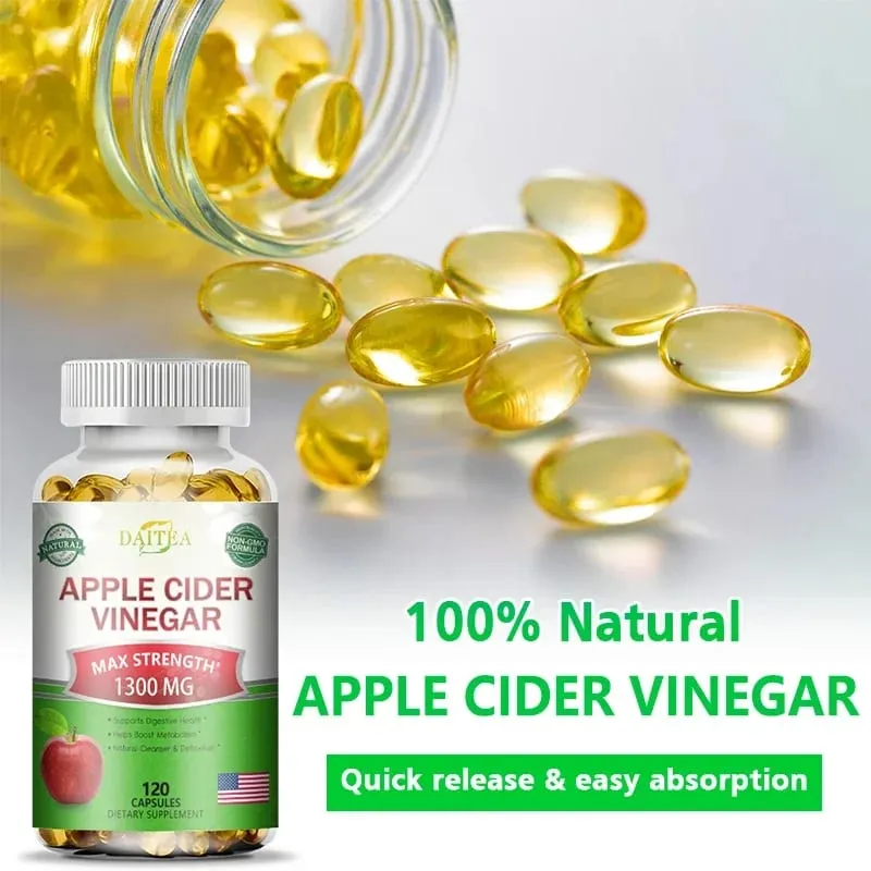 Daitea apple cider vinegar capsules support obesity-prone body management burn fat and inhibit fat accumulation