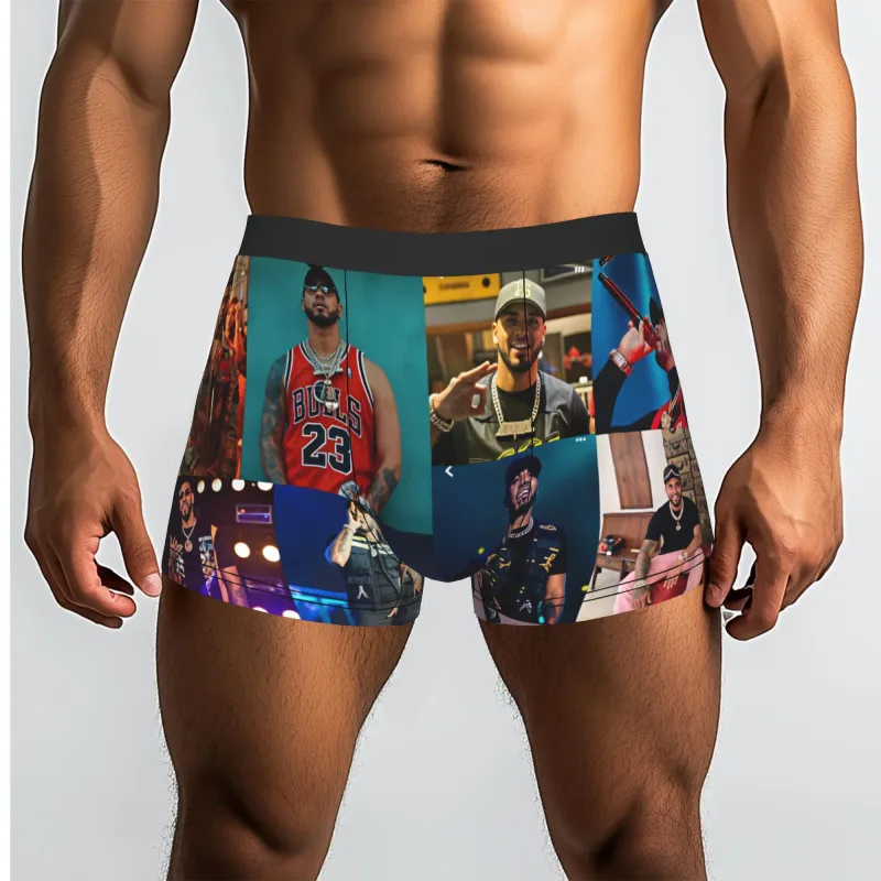 Male Funny A-Anuel AA Underwear Boxer Briefs Stretch Shorts Panties Underpants