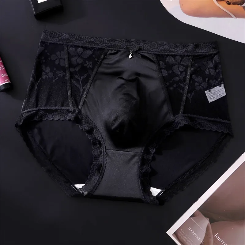 Adults 18 plus men's underwear Thin mesh calzoncillos hombre lace sexy lingeries for man seamless bare feel cuecas masculina