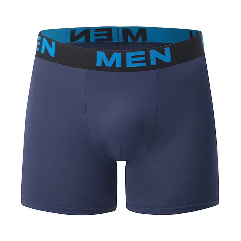 7-piece Set of Four Season Men's Solid Color Long Casual Underwear, Fashionable Sports Underwear, Plus Size Flat Corner Pants