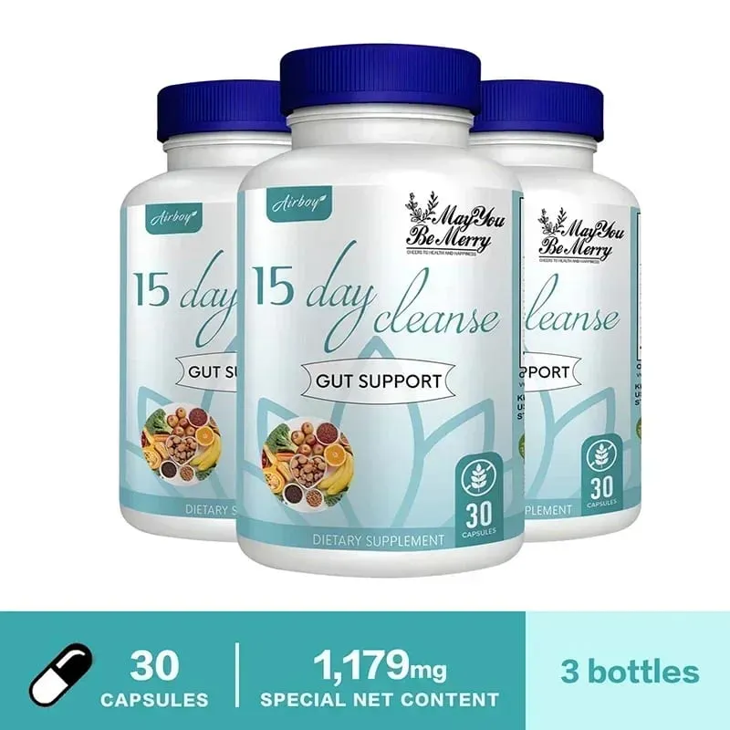 15 Day Cleanse - Intestinal Cleansing Detoxification Relieves Bloating Promotes Digestion Metabolism and Weight Management
