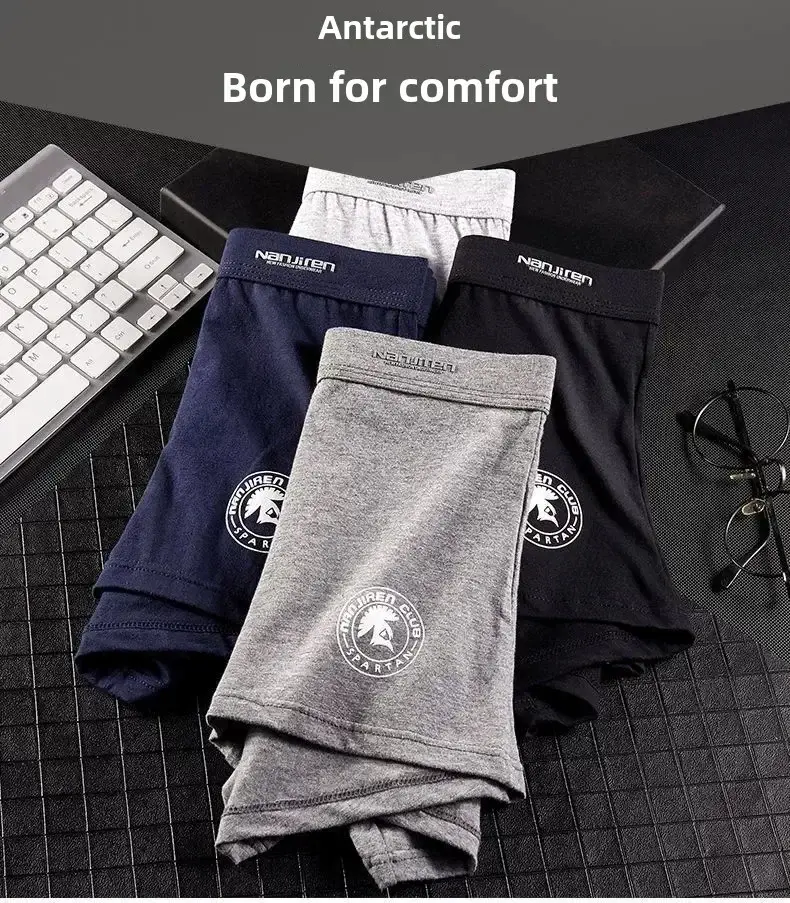 4 Pack Men's Plus Size Boxer Shorts Cotton Anti-Chafe Underwear Big & Tall Breathable Loose Fit Elastic Waistband Boxers