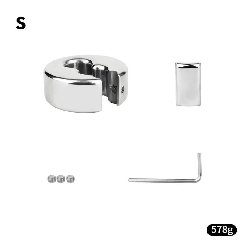 Screw Lock Metal Scrotum Pendant Ball Stretcher Testis Weight Cock Ring Penis Restraint Stainless Steel Sex Toys for Men 18