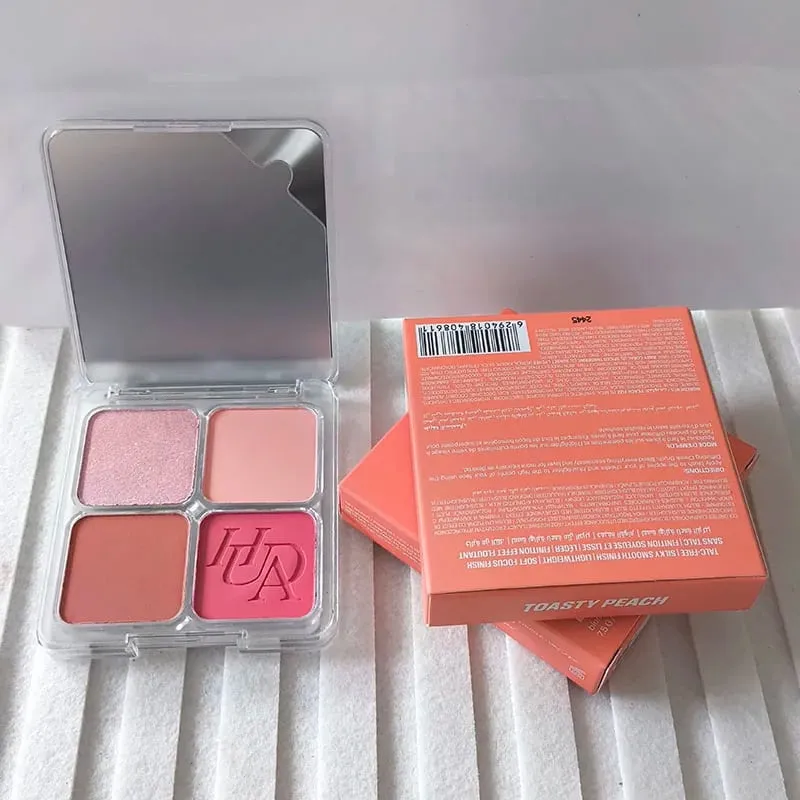 Το δημοφιλές Lip Gloss είναι λείο και εύκολο στην εφαρμογή Ματ αντικολλητικό Cup Powder Is fine and μακράς διαρκείας Μακιγιάζ 4 Color Blusher