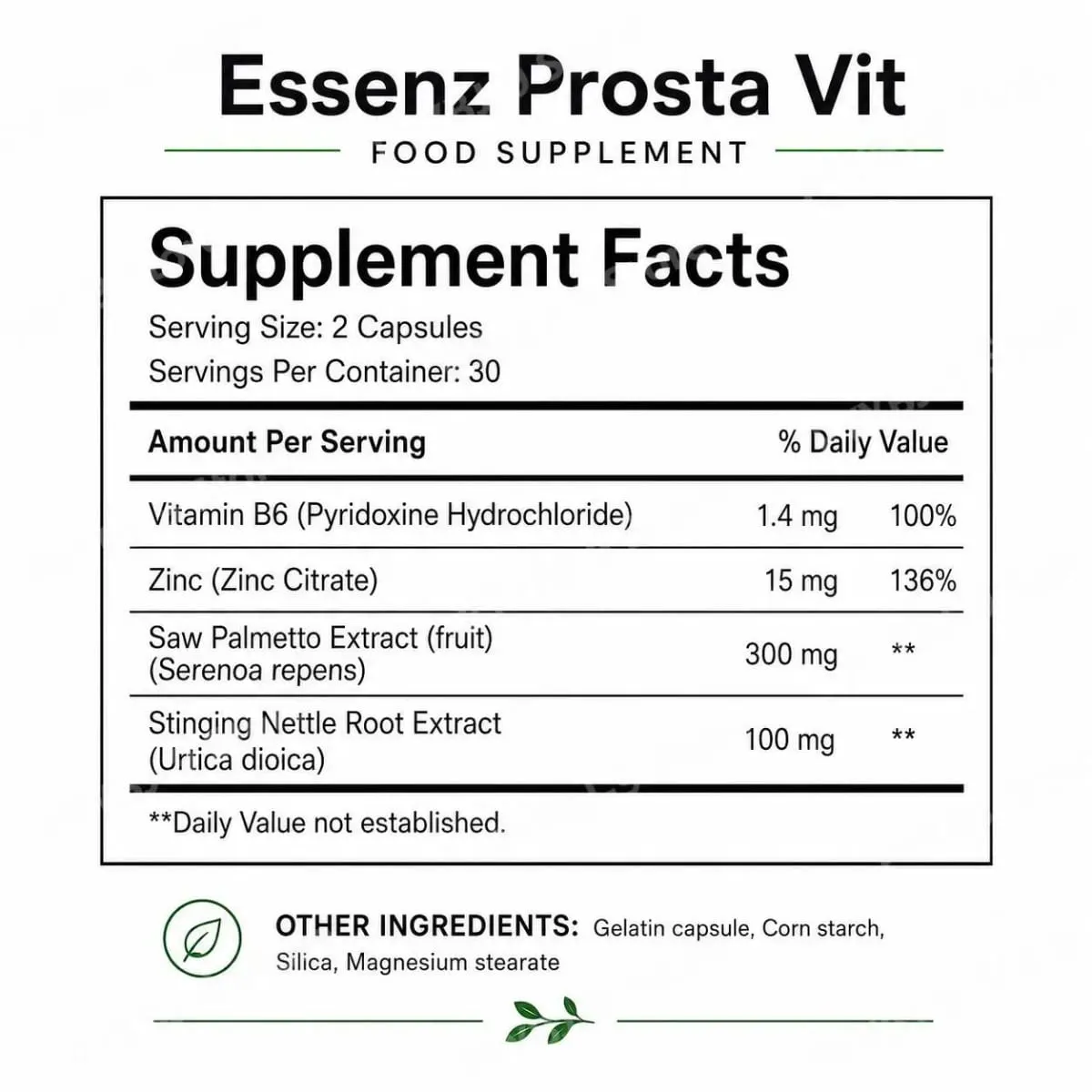 Googeer Prosta Vit Essenz Capsules para sa Mga Lalaki Pantog at Urinary Tract Health Support na may Zinc Vitamin B6 Saw Palmetto 60 Count