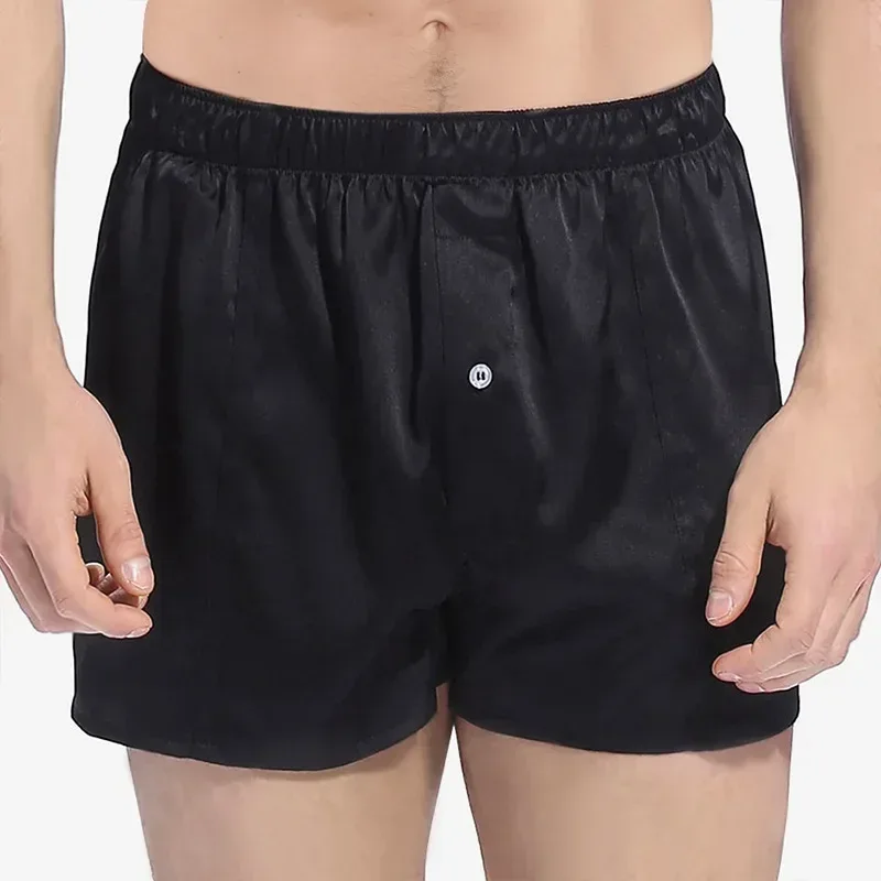 1 PC Homens boxer shorts calças cueca cintura média 19 MM 100% seda amoreira real cores sólidas S-520