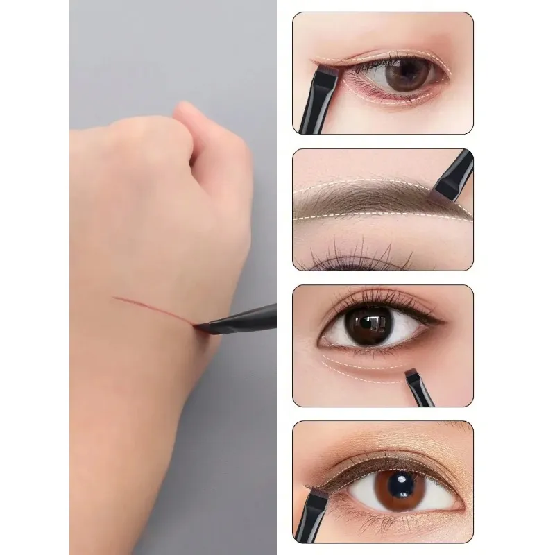 3 Buah/Set Kuas Eyeliner Pisau Kuas Alis Portabel Datar Halus Eye Liner Kontur Alis Kuas Makeup Alat Rias Grosir