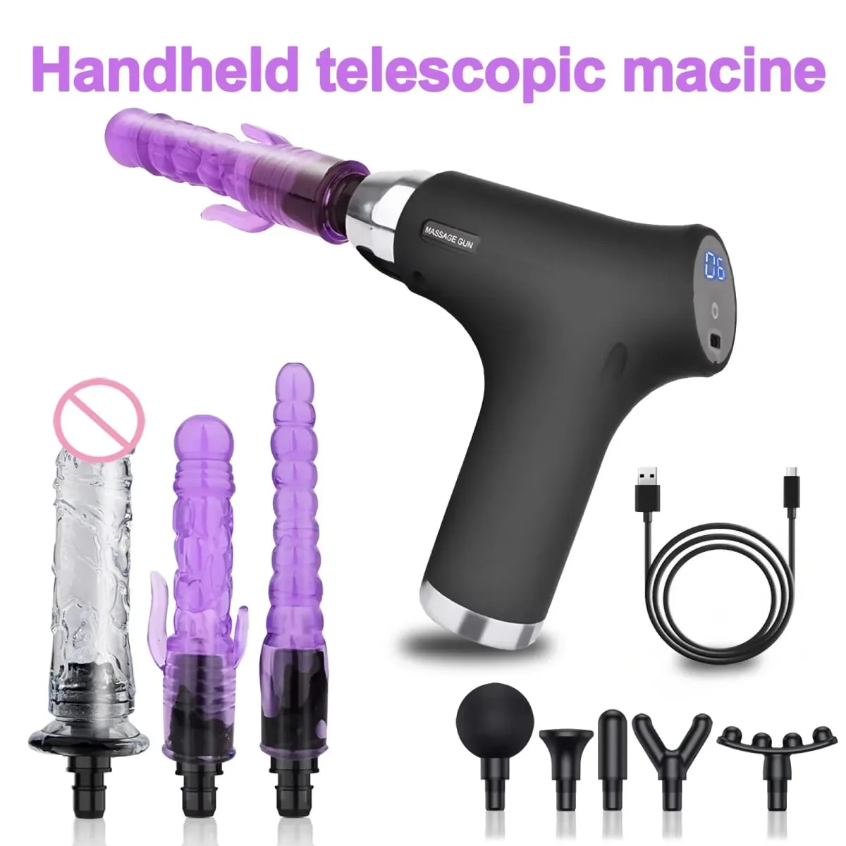 Handheld telescopic sports sex machine Adult Massage Gun for Women Body Deep Tissue Muscle Relaxation striking For Vibration