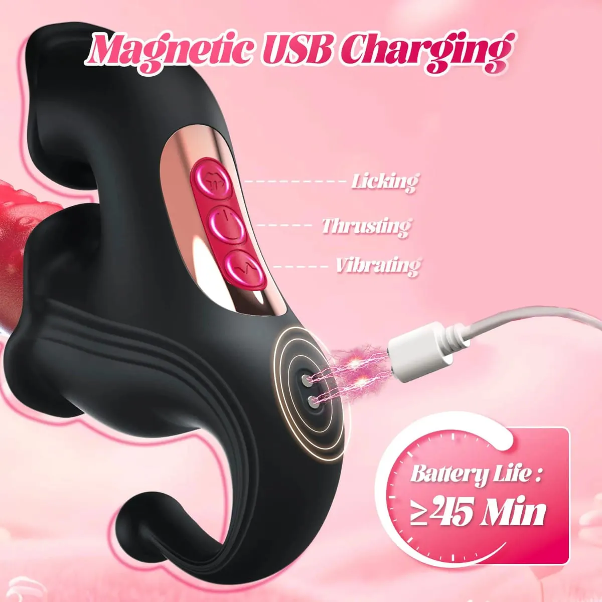 4 ΣΕ 1 Licking Thrusting Vibrator G Spot Clitoral Stimulator Μασάζ κόλπου Rabbit Vibrator Γυναικείο σεξουαλικό παιχνίδι για θηλή και πρωκτικό κλειτορίδα — image 5