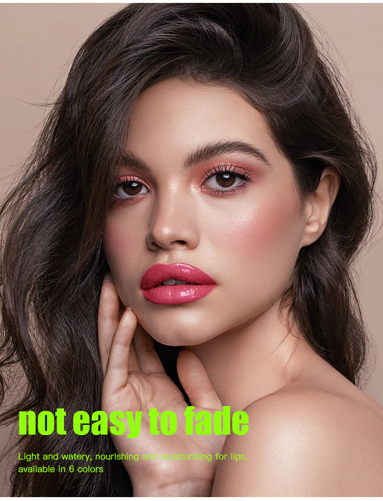 6-τόνων ενυδατικό lip gloss φωτεινό λάδι lip gloss ενυδατικό διαφανές υγρό lip gloss φυσικό lip gloss make lip