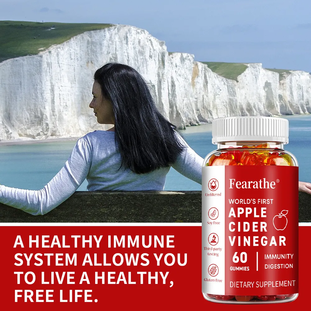 Apple Cider Vinegar Gummies - 60 Vegan Gummies - ACV Supplement for Detoxification Metabolism Energy Digestion & Gut Health