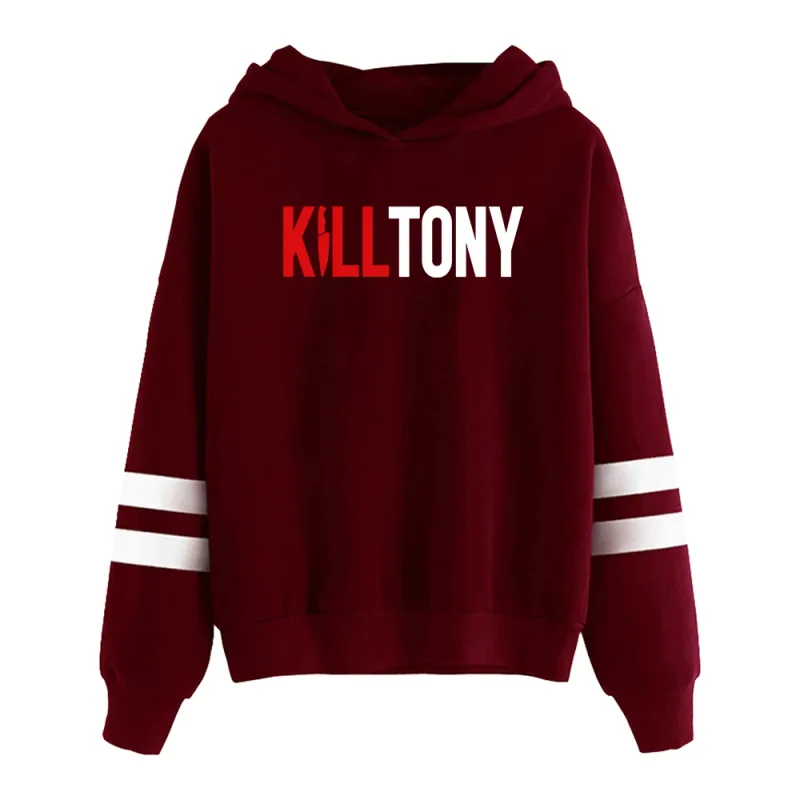 Bunuh Tony Merch Hoodie Uniseks Tanpa Poket Bar Selari Lengan Pakaian Jalanan Wanita Lelaki Berhoodie Sweatshirt Pakaian Lucu