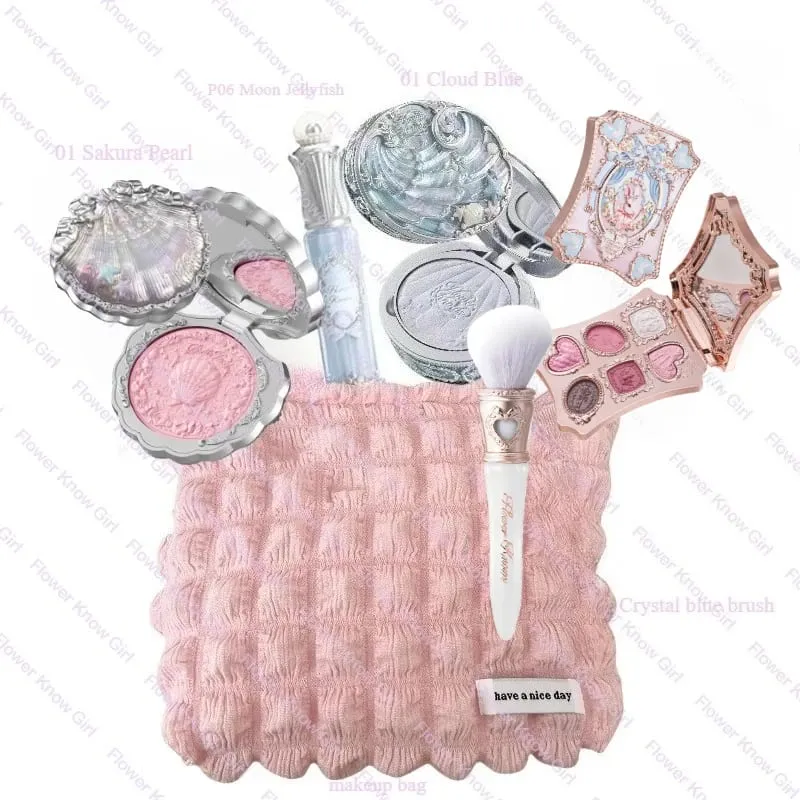 Σετ μακιγιάζ Flower Knows Shell's Jewel Collection Full Professional Face Palette Blush Eyeshadow Cream για τα χείλη Σετ βάλσαμου για highlighter