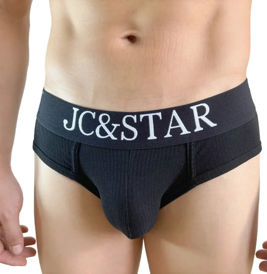 Athletic High Cut Design Sexy Man's Underwear Briefs Underpants Ribbed Cotton Sports Comfort Men Bikini Slip Men's Tanga Briefs