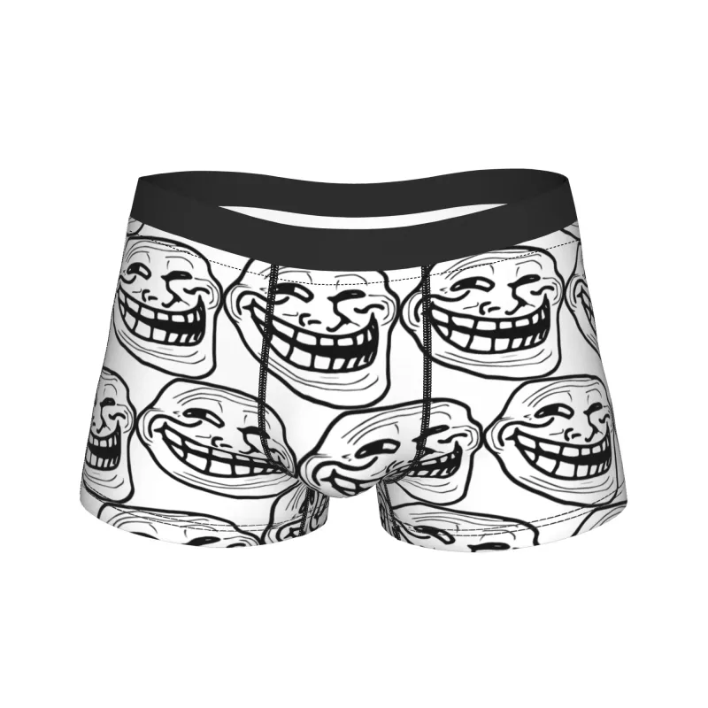 Rage Comic Trollfac Trunk Funny Anime Pouch Underwear Hot Sale Corak Boxer Brief Selesa Lelaki Seluar Dalam Plus Saiz