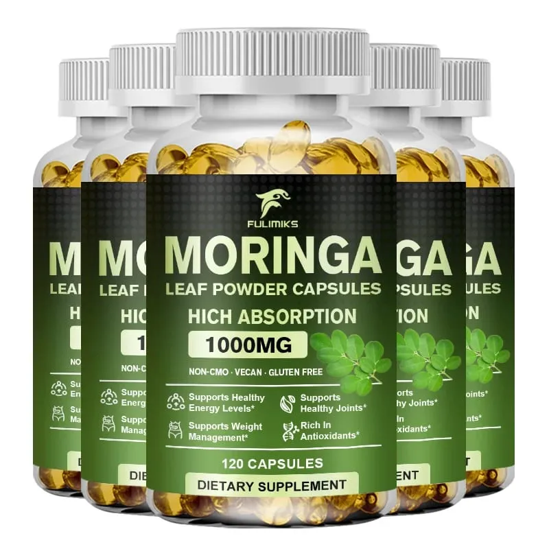High Absorption Moringa Oleifera 1000mg Capsules Supports Immune Metabolism Skin Care & Healthy Weight Management