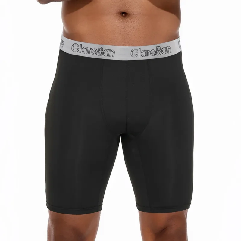 4 Stück gemischte Farben, schnell trocknende Boxershorts mit langem Bein, Unterhose, Unterwäsche für Zuhause und Sport, hochwertige Herrenhöschen