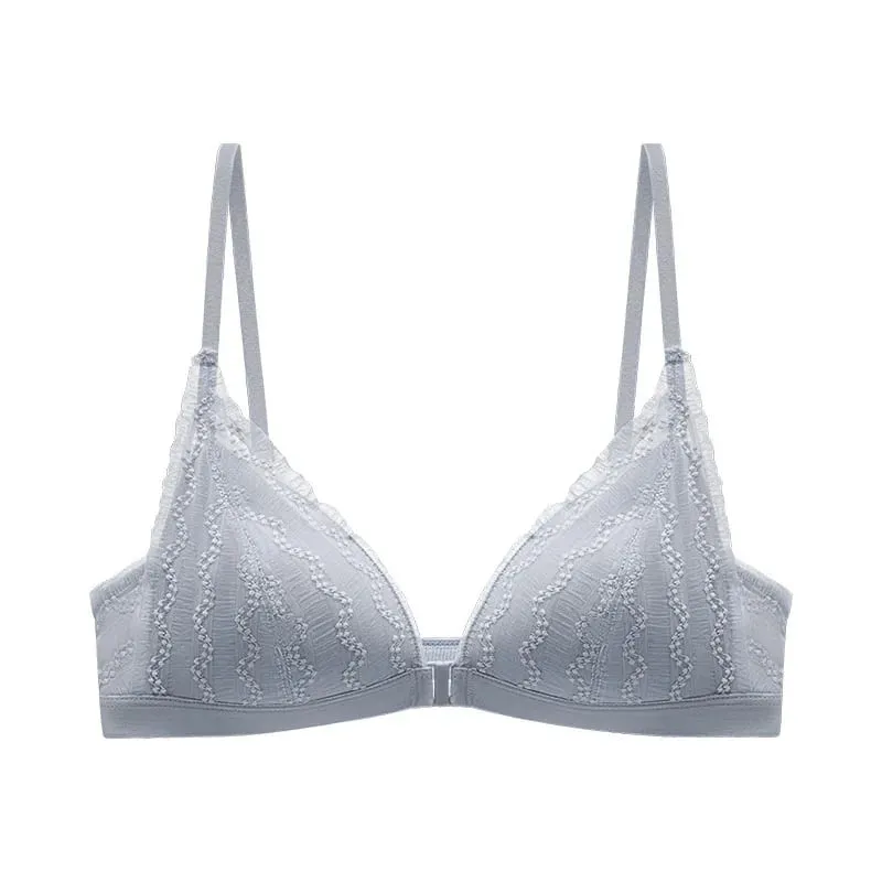 Push Up melltartó kis mellekhez - Elöl Csipke Bralette Wireless Demi Triangle Cup Szexi fehérnemű Vékony Demi Cup Kis mellkas