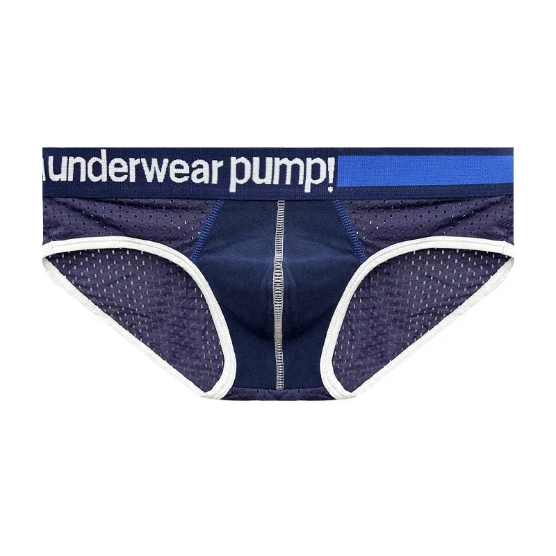 Men's Low Waist Slimming Mesh Briefs U Convex Pouch Elastic Waistband Breathable Colorful Jockstrap Underwear