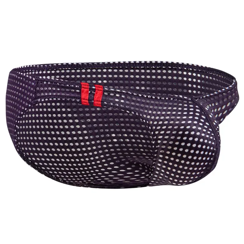 Men Briefs Summer Breathable Holes Underwear U Convex Thin Low Waist Briefs Slip Underpants Calzoncillos