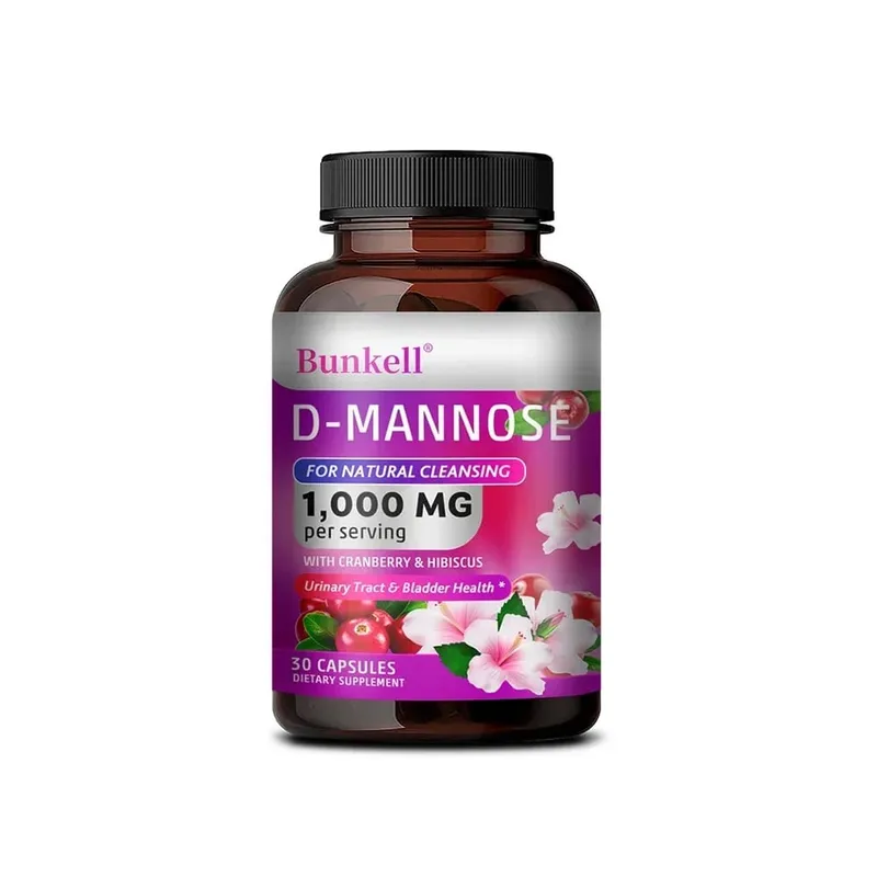 D-Mannose 1000mg Capsules - Cranberry Dandelion Hibiscus Support Urinary Tract Bladder Health Internal Cleansing & Immune