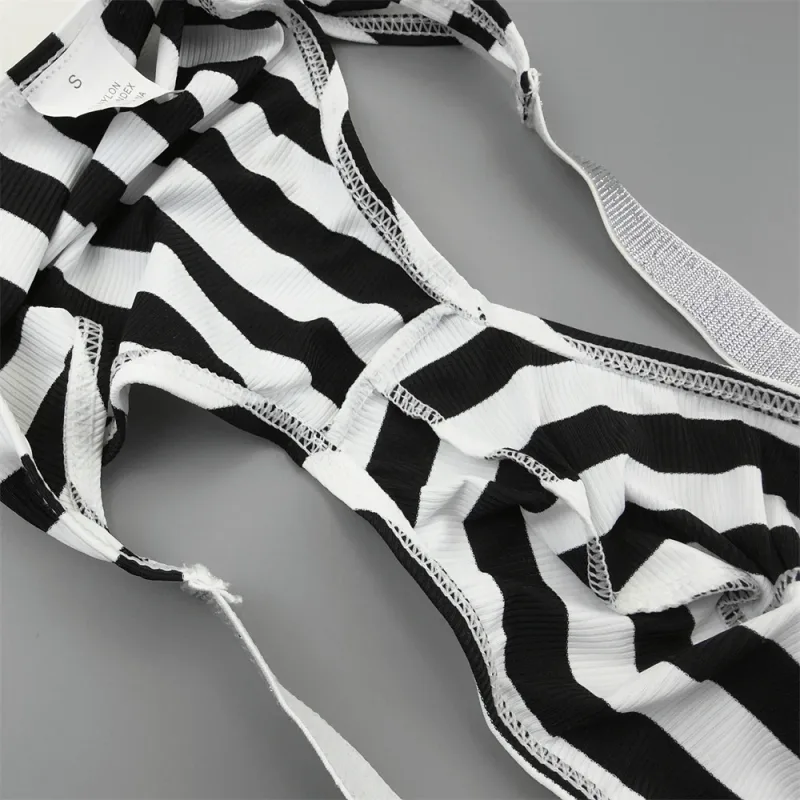 Male Striped Shiny Belt with Sexy High Fork Briefs Elastic and Comfortable Bulge Pouch Panties Quick-dry Low Waist Men Underwear