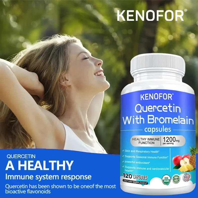 Bromelain Capsules- with Quercetin Zinc Extract Improves Digestion Joint Health Nutrient Absorption Immune Support