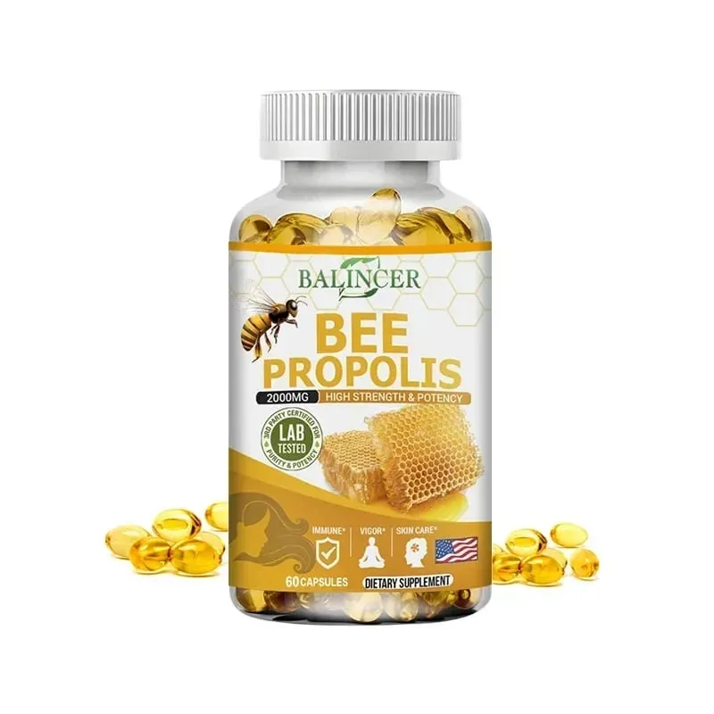 Natural Bee Propolis Capsules - Pinapaginhawa ang Pananakit at Paninigas ng Kasukasuan Nagtataguyod ng Kalusugan ng Buto para sa Immunity at Anti-oxidation