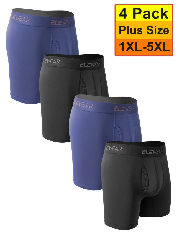 4 Pack Men Underwear With Opening Breathable Mens Boxershorts Men's Panties Underpants Plus Size 1XL-5XL Fashion Boxers Brief