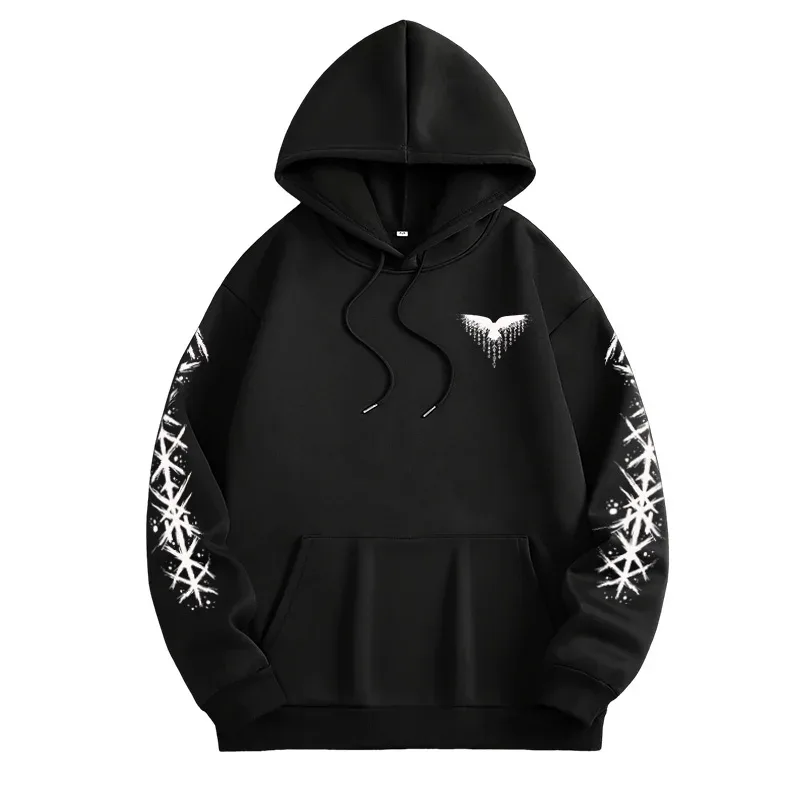 Winter and Autumn Edition Viking Nordic Runes Printed Men's Large-Sized Hooded Sweatshirt for Street Casual Wear