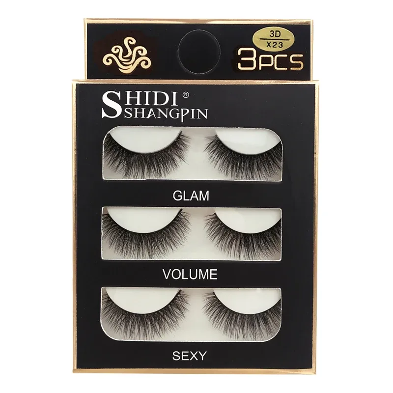 Faux Cils 3 Pairs Ψεύτικες Βλεφαρίδες Φυσικές μακριές 3D Βιζόν Βλεφαρίδες Απαλές Αφράτες Χειροποίητες Ψεύτικες Βλεφαρίδες Εργαλεία Μακιγιάζ Ματιών Maquiagem