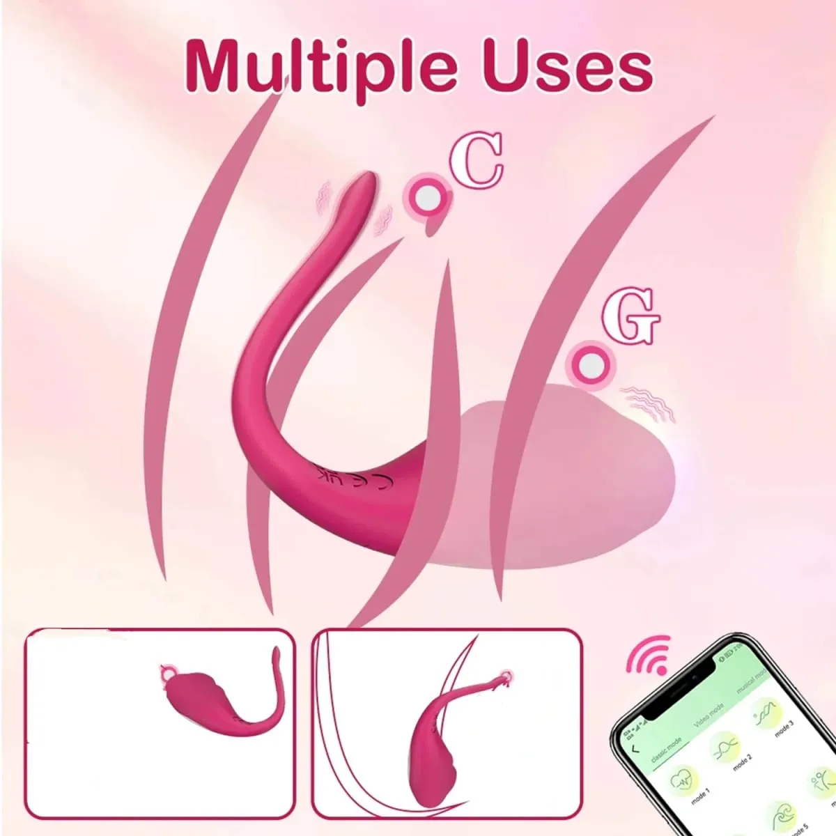 רטט ביצה לנשים לביש בקרת אפליקציה אלחוטית G Spot ממריץ נרתיקי אנאלי לעיסוי צעצוע מין לזוגות