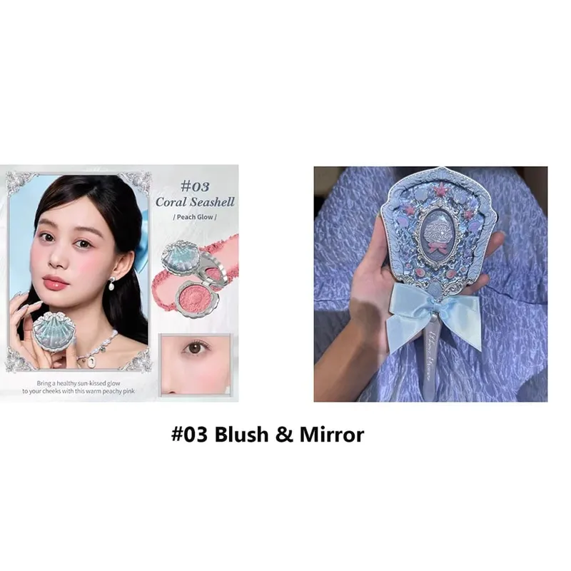 Σετ δώρου μακιγιάζ Flowerknow Shell's Jewel Eyeshadow Blush Lip Glaze Setting Powder Correcting Primer For Women Full Kit